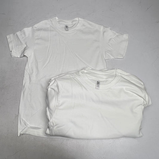 ZA@ AMERICAN APPAREL (12 PACK) Heavyweight Cotton Tee  Men's Sz S White 1301