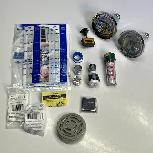 AM CONCERVATION Shower Head, Faucet, Drip Cup & Thermometer Kit Polished Chrome