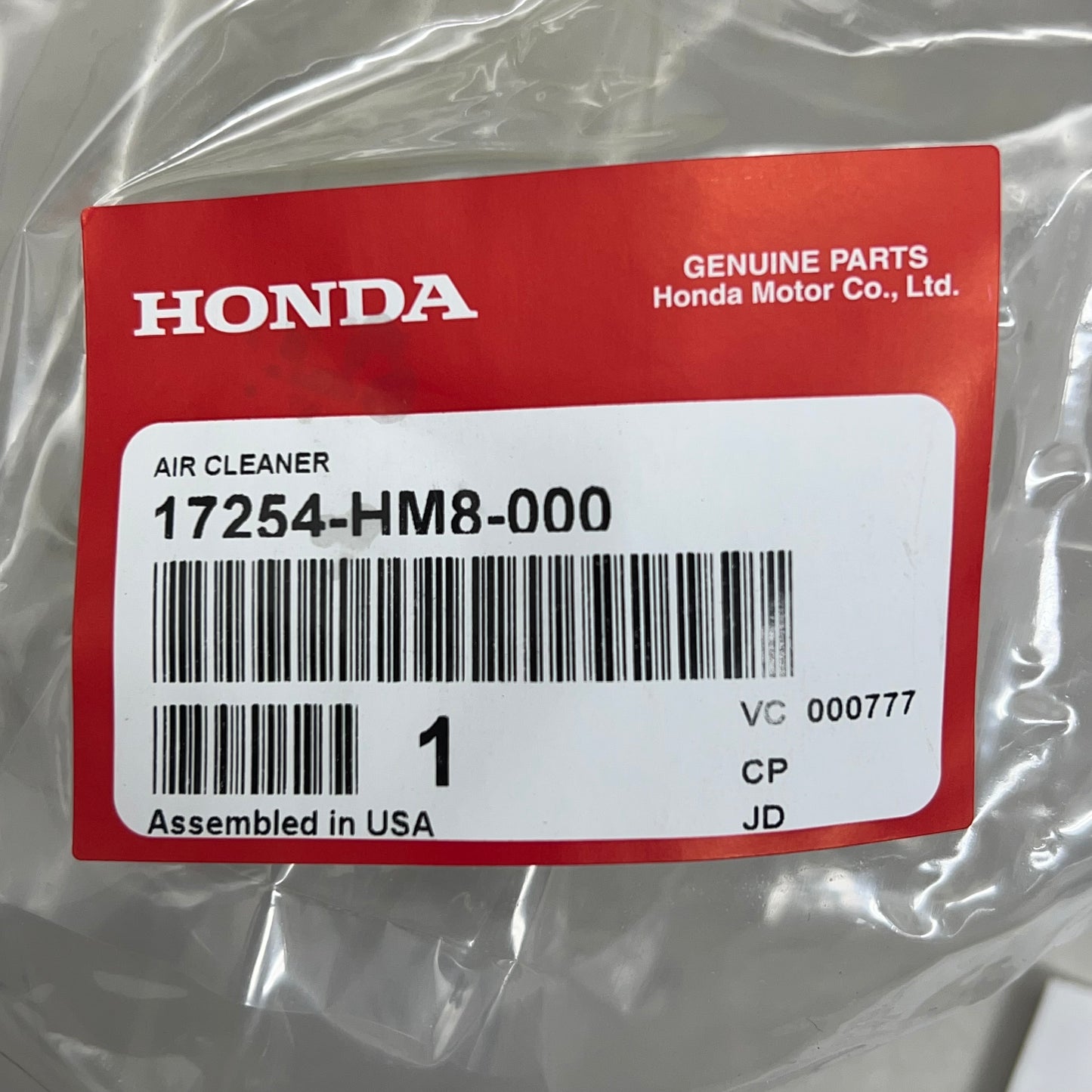 HONDA Air Filter Genuine OEM For Motorcycle 17254-HM8-000