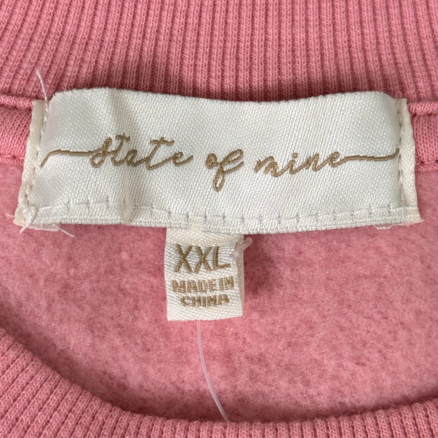 STATE OF MINE Sewn on New Mexico Crewneck Hoodie Blush Pink Women's Sz XXL 15711