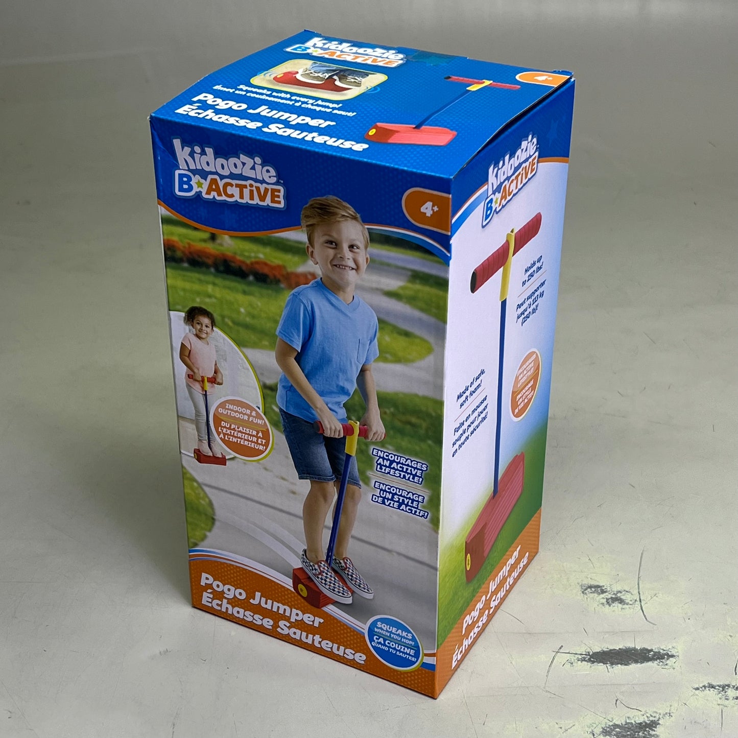 EPOCH Kidoozie B Active Squeaky Pogo Jumper Indoor & Outdoor Toy Red Blue G02404