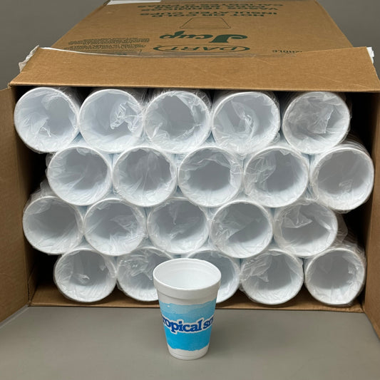 DART (1,000 PACK) Jcup Hot or Cold Insulated Foam Cups 12oz/355mL White 12J12