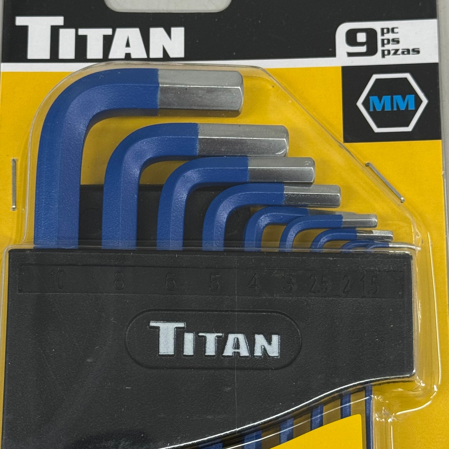 TITAN (9 Pieces) Extra Long Metric Ball End Hex Key Set 1.5-10mm Blue 12714
