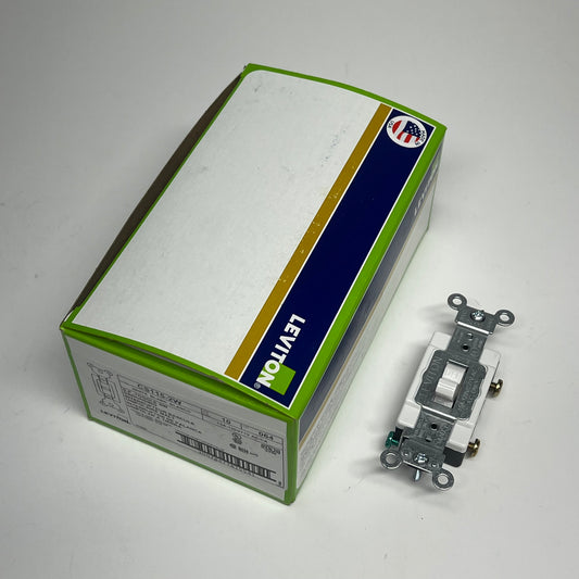 LEVITON (10 PACK) Toggle Switch Single Pole Quiet Switch 15 AMP White CS115-2W