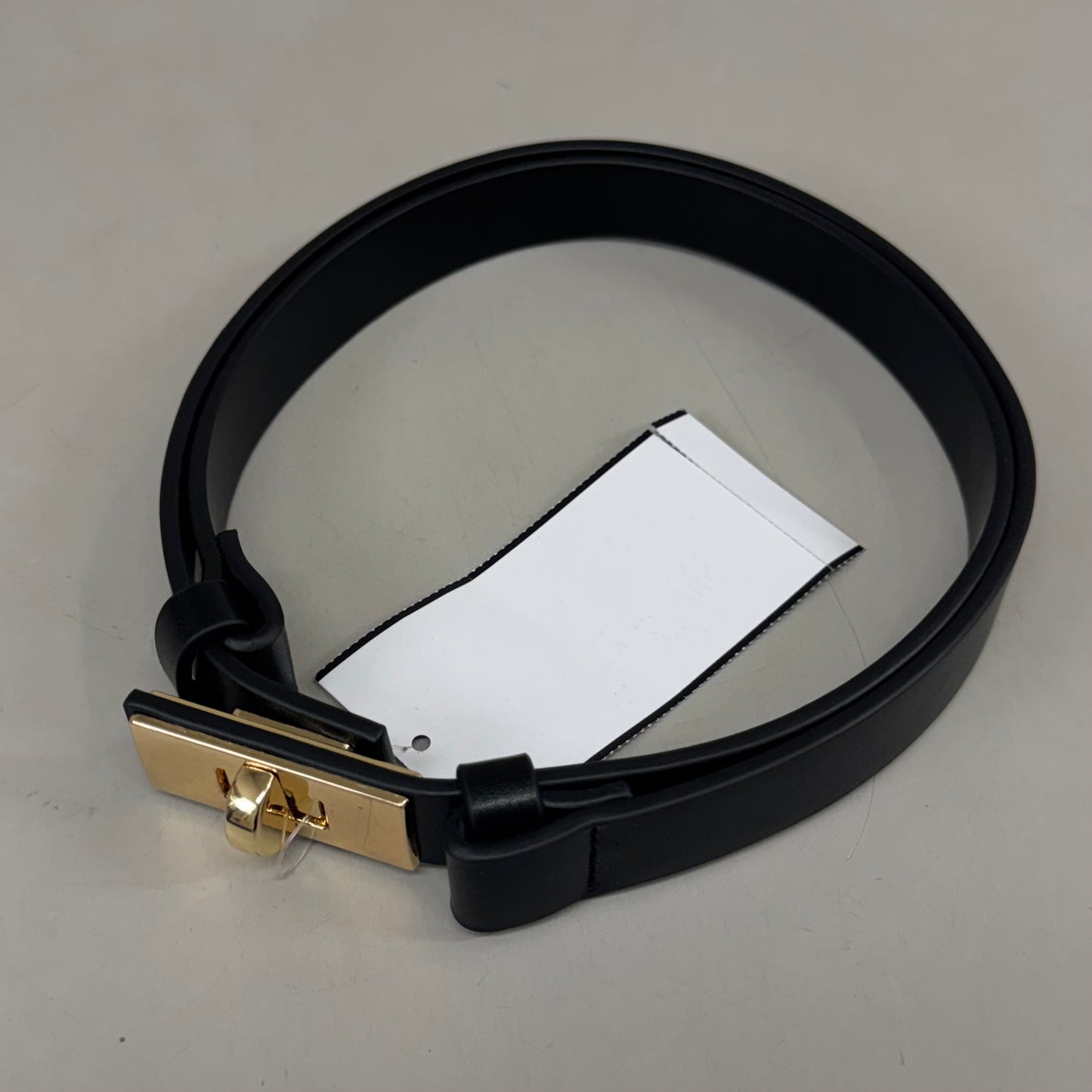 GOOD AMERICAN Slim TurnLock Belt W/ DustBag 7/8"  Black001 GAB016