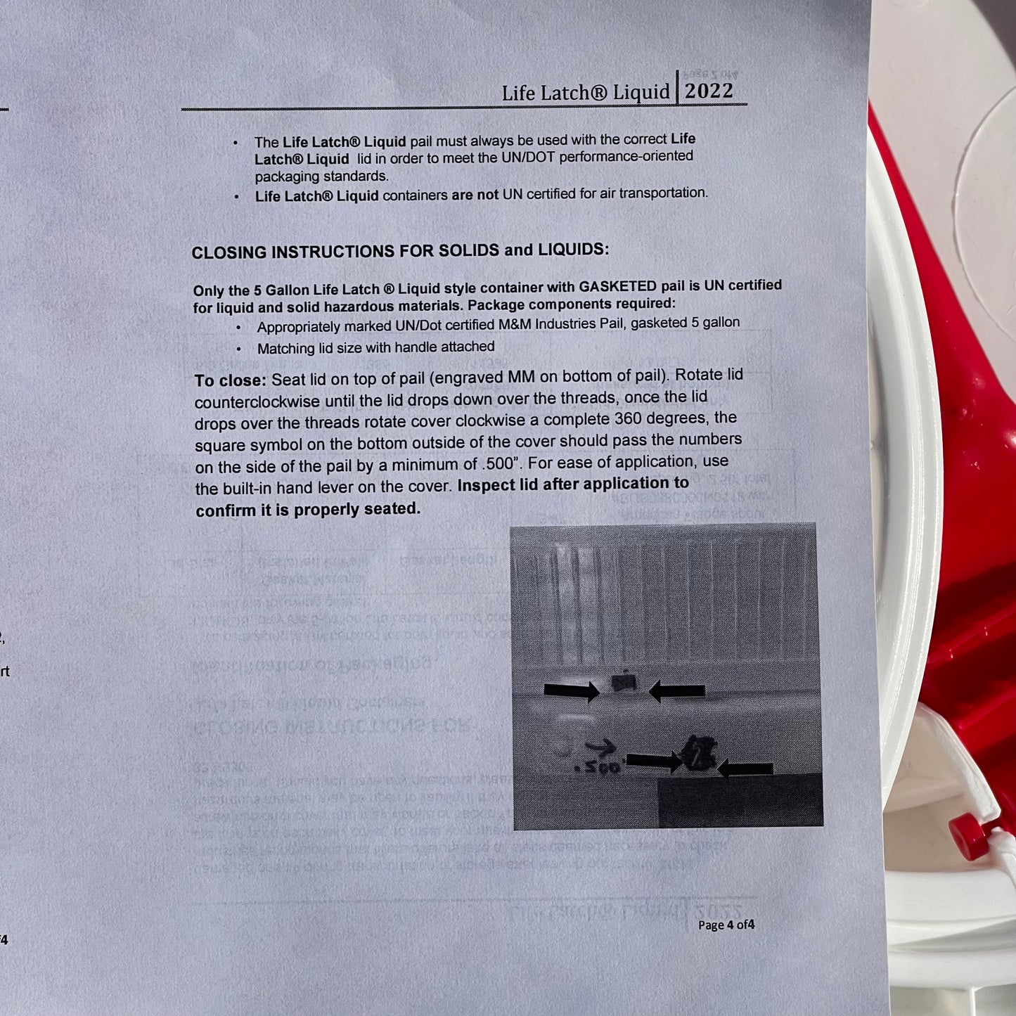 ZA@ M&M INDUSTRIES (3 PACK) Life Latch Liquid Container 5 Gal White, Made in USA