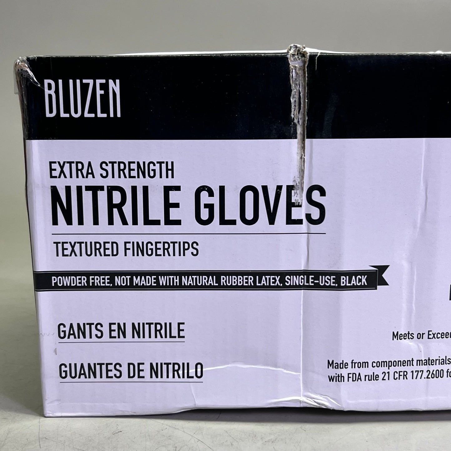 ZA@ BLUZEN (10 PACK of 100Gloves) Nitrile Gloves Textured Fingertips, Black Sz XL NIT104XL (New) C