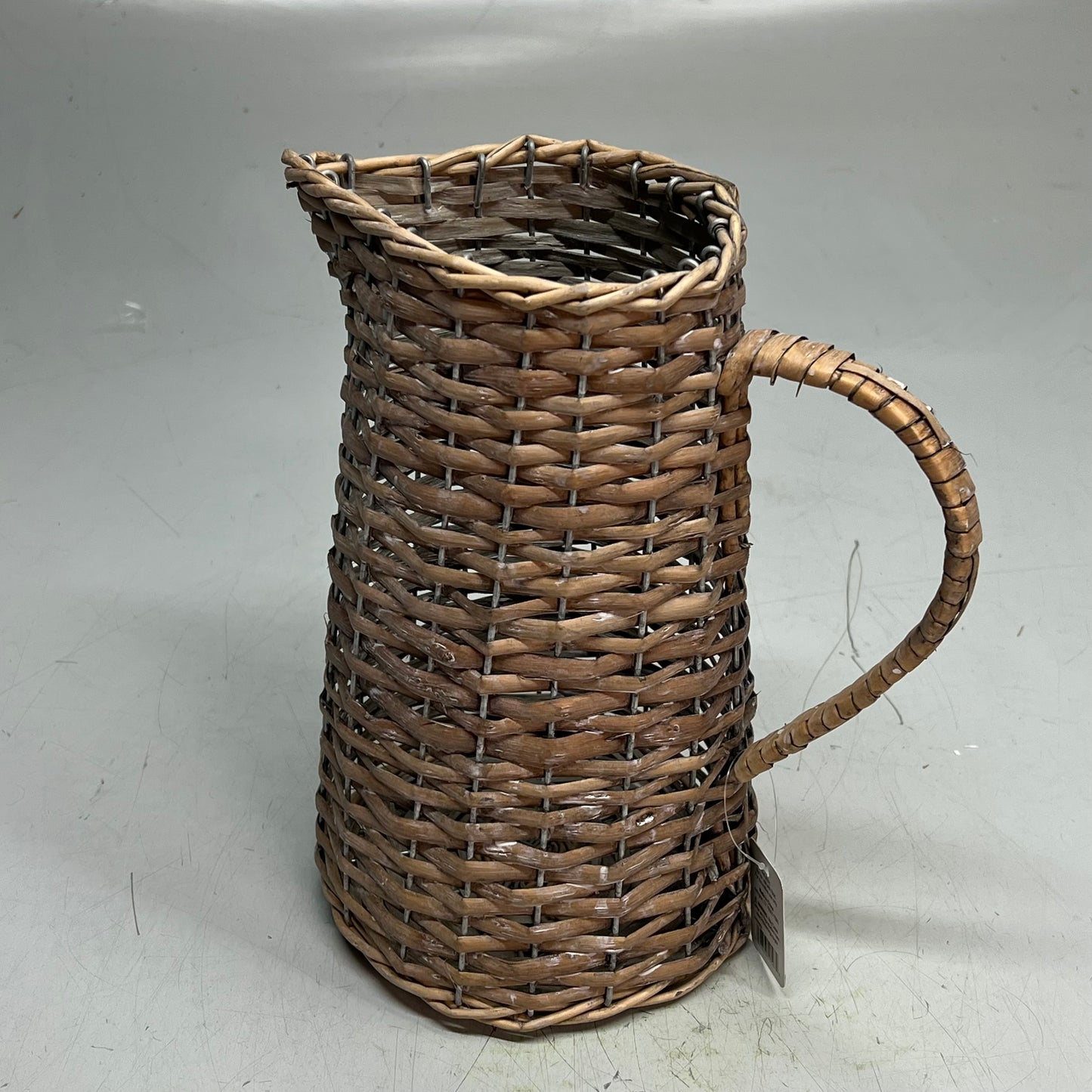 RAZ IMPORTS Natural Woven Pitcher 12" Tan/White Wash 4420663