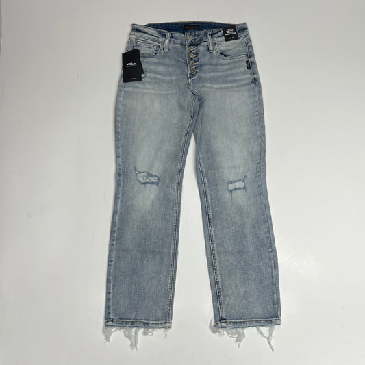 SILVER JEANS CO. Suki Curvy Mid Rise Straight Leg Jeans Women's Sz 29/27 Indigo