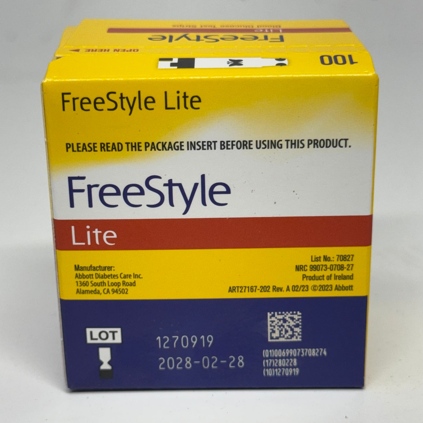 FREESTYLE (100 Strips) Blood Glucose Test Strips BB 02/28