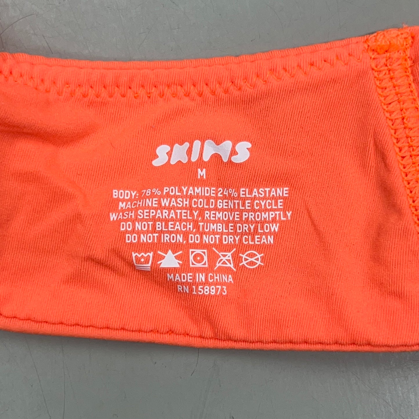 SKIMS Buttery Soft Knotted Bra Women's Sz M Neon Orange BR-SCN-0445