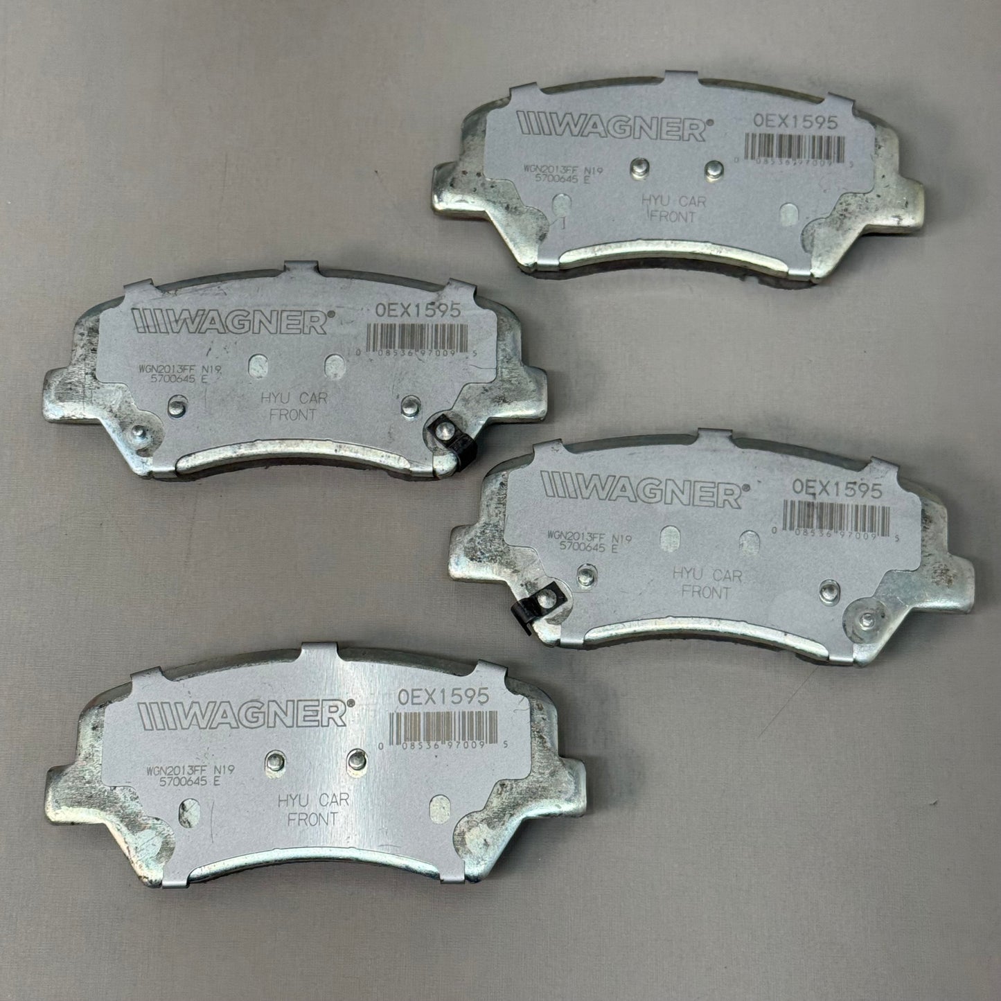 WAGNER OEx Ceramic Disc Brake Pad Set 5" x 2" Grey OEX1595