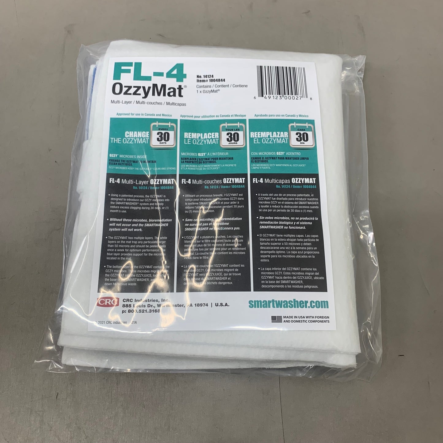 CRC Eco-Friendly Smart Washer Ozzymat Multi-Layer Fluid Activation 1004844