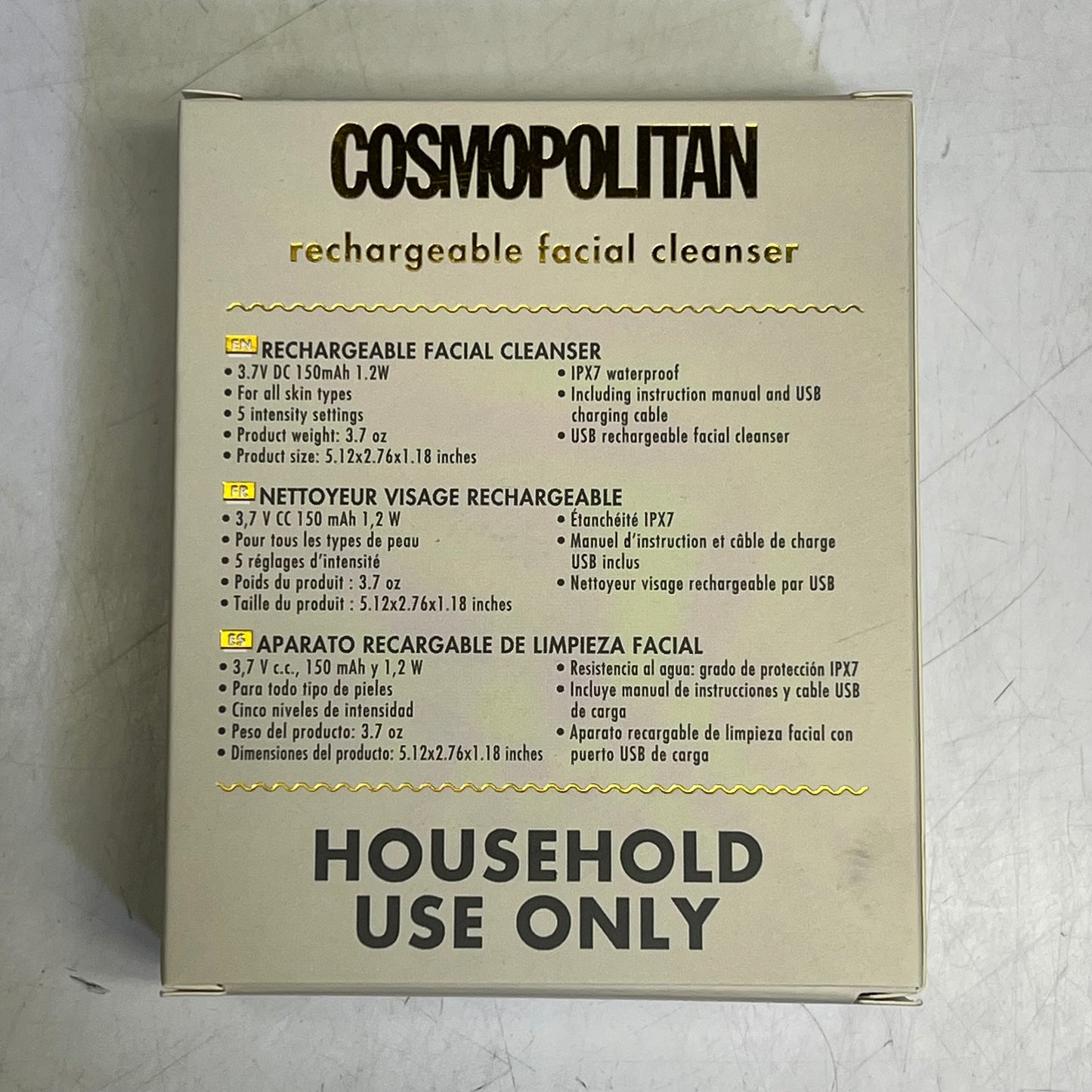 COSMOPOLITAN (2 PACK) Rechargeable Waterproof Silicone Face Scrubber Black 2021-7277