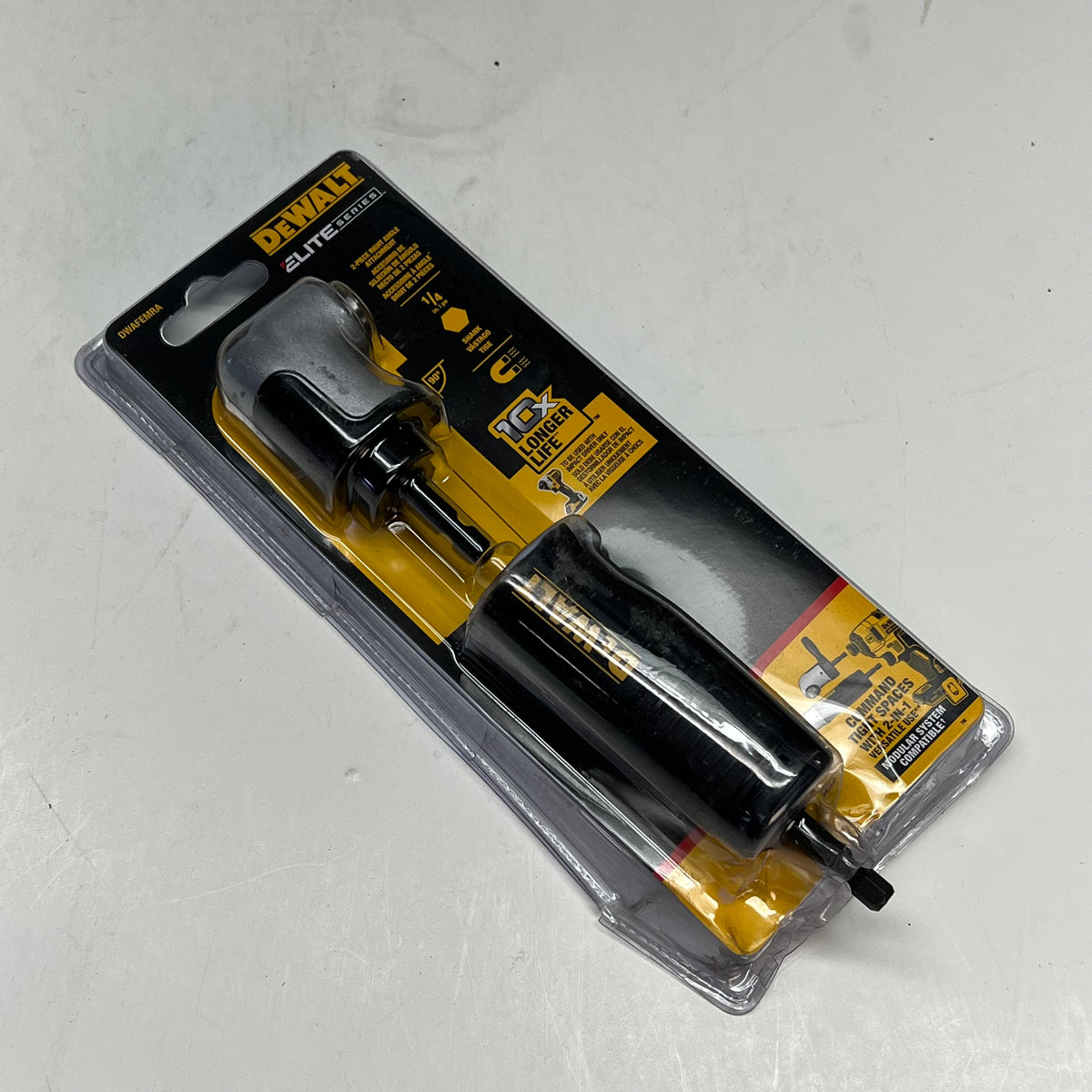 DEWALT Elite Series Impact Drill Attachment  1/4" Hex Shank  Black DWAFEMRA