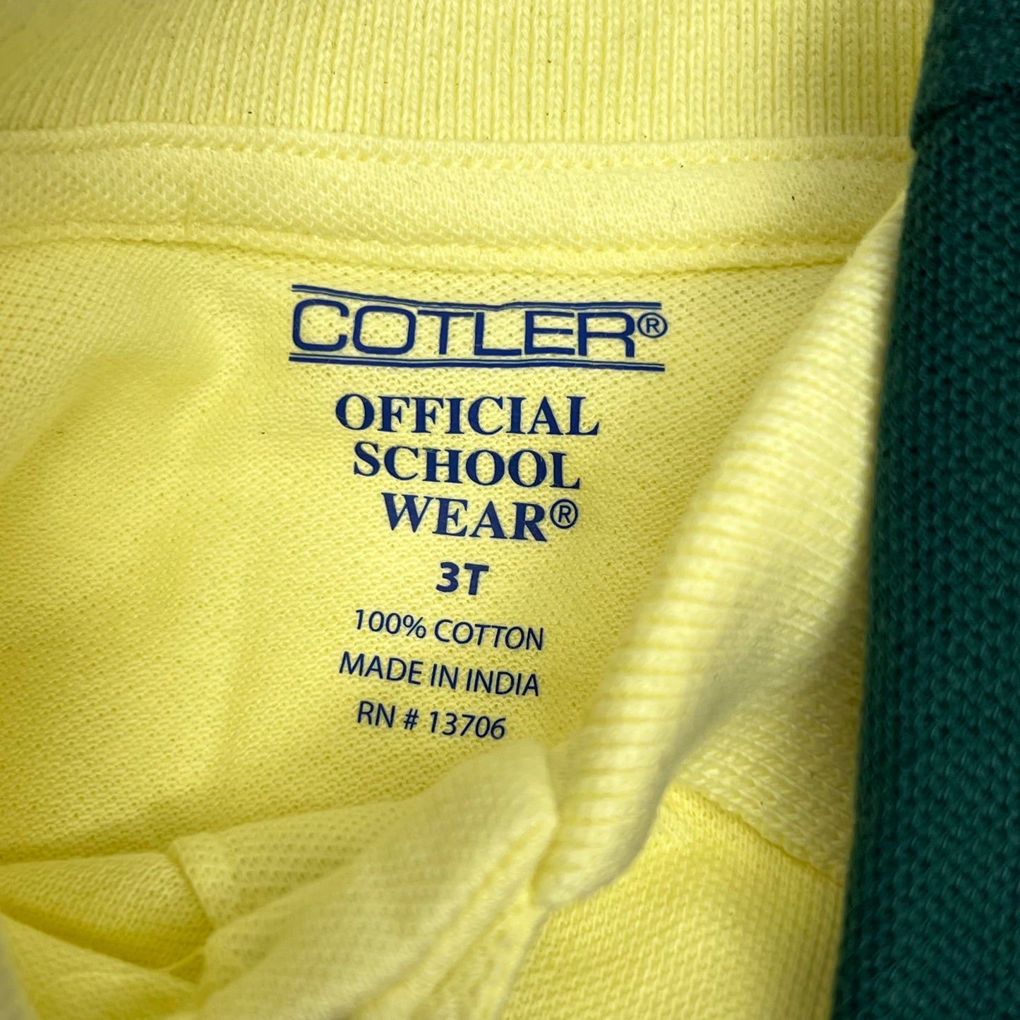 ZA@ (9 PACK) Uniform Soft Pique Polo Shirts Boy's Sz 3T Yellow, Navy & Green