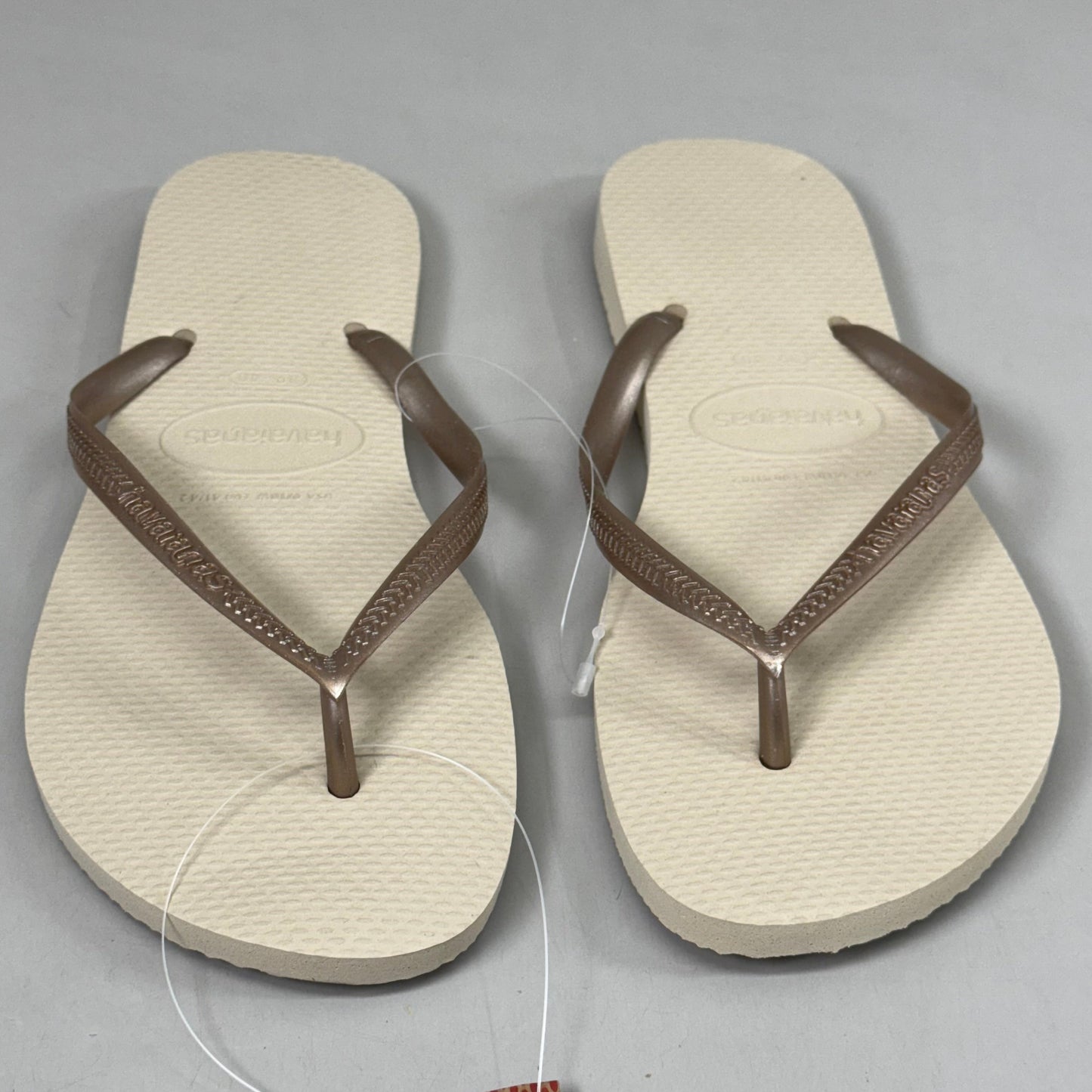 ZA@ HAVAIANAS High Quality Rubber Slim Flip Flops Non-Slip Women's 9/10 Sand Grey Light F