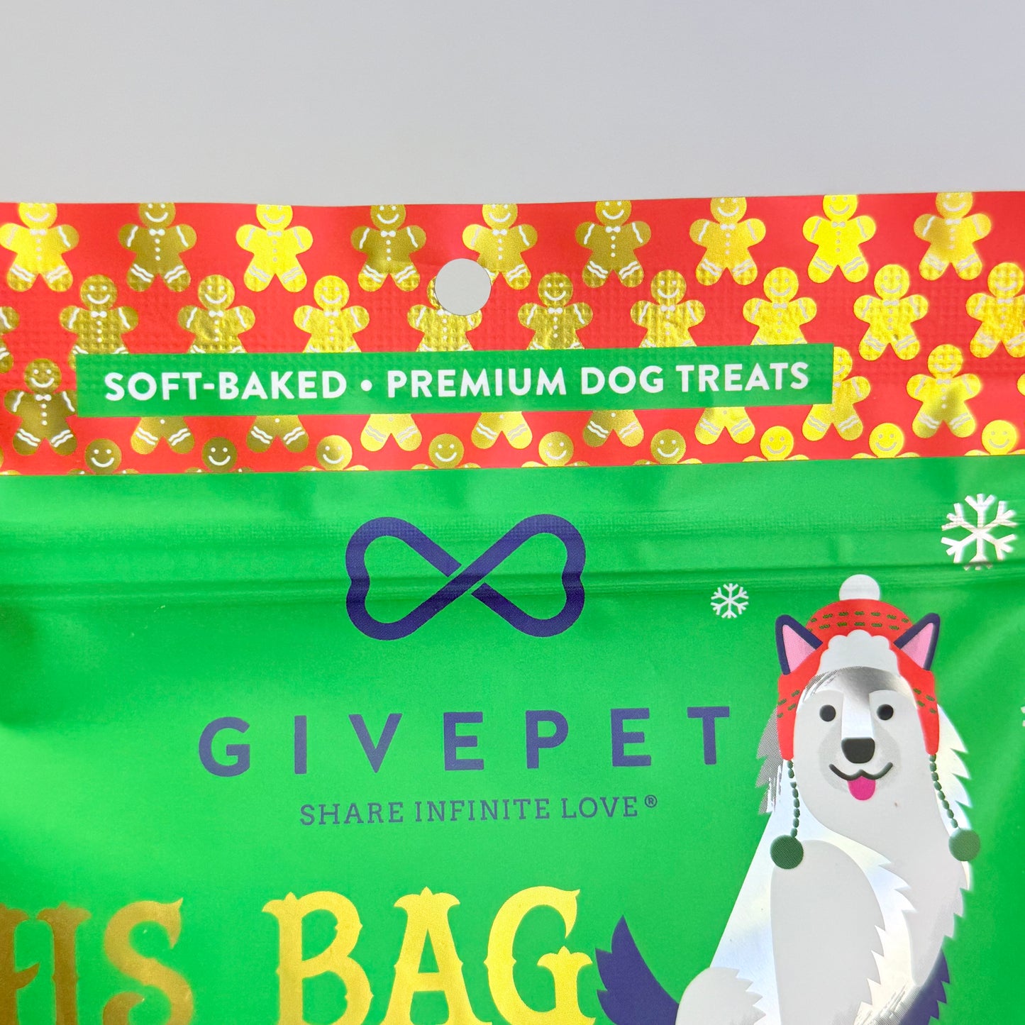 GIVEPET (3 PACK) Gingerbone House Premium Dog Treats Soft Baked 6 oz BB 09/27
