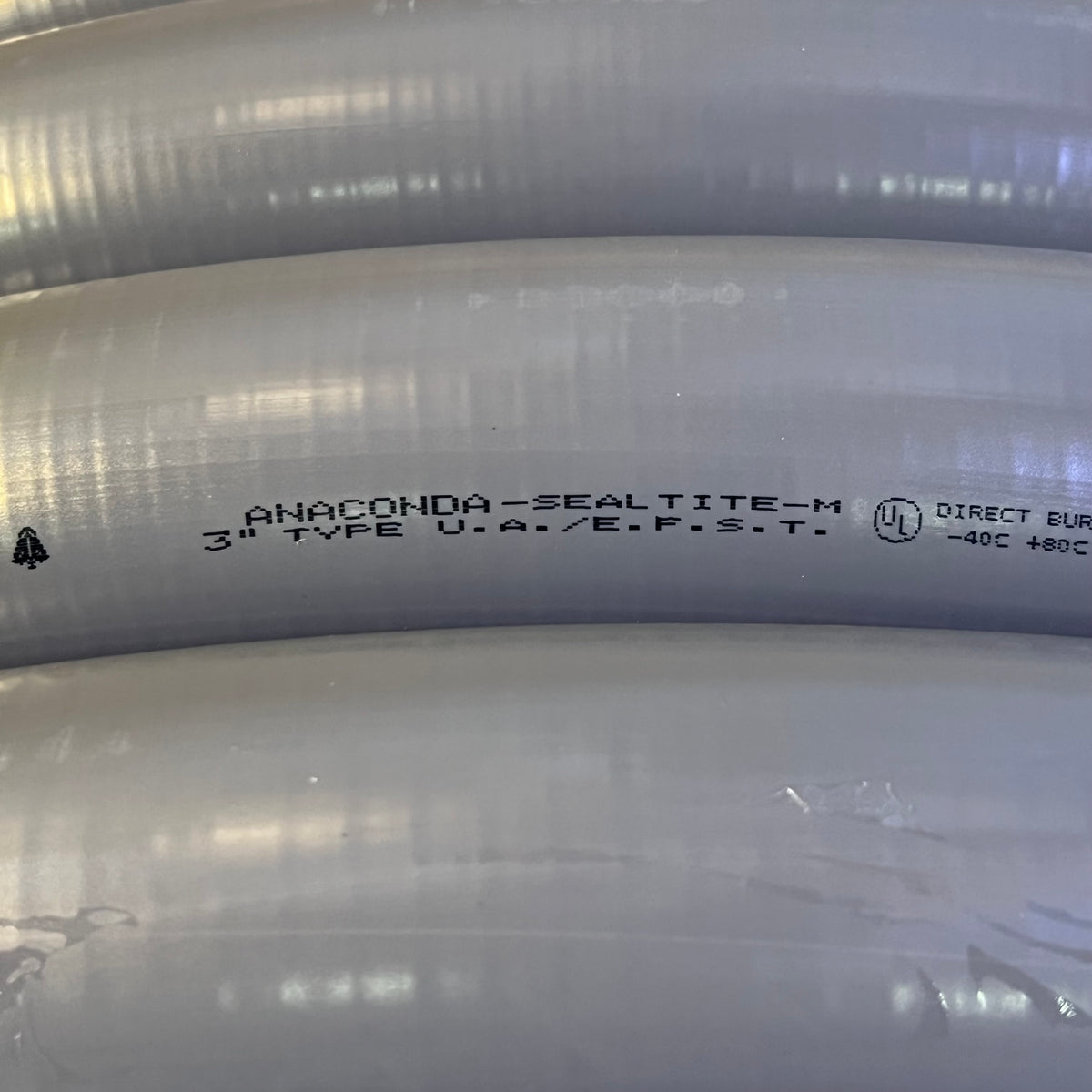 ANACONDA SEALTITE 3" UA/Efst Liquid-tight Flexible Metal Conduit Sz 100 ft. - Gray 34284