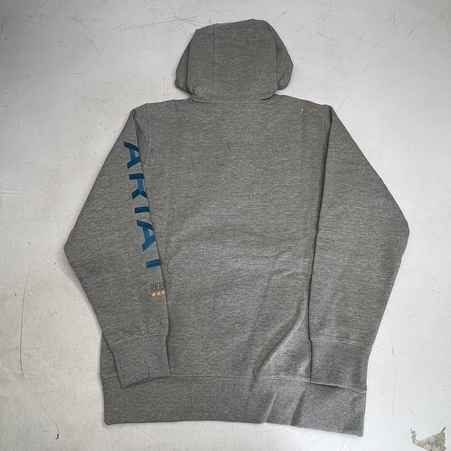 ARIAT Embroidered Rebar Graphic Hoodie Women's Sz M Heather Grey 10037619