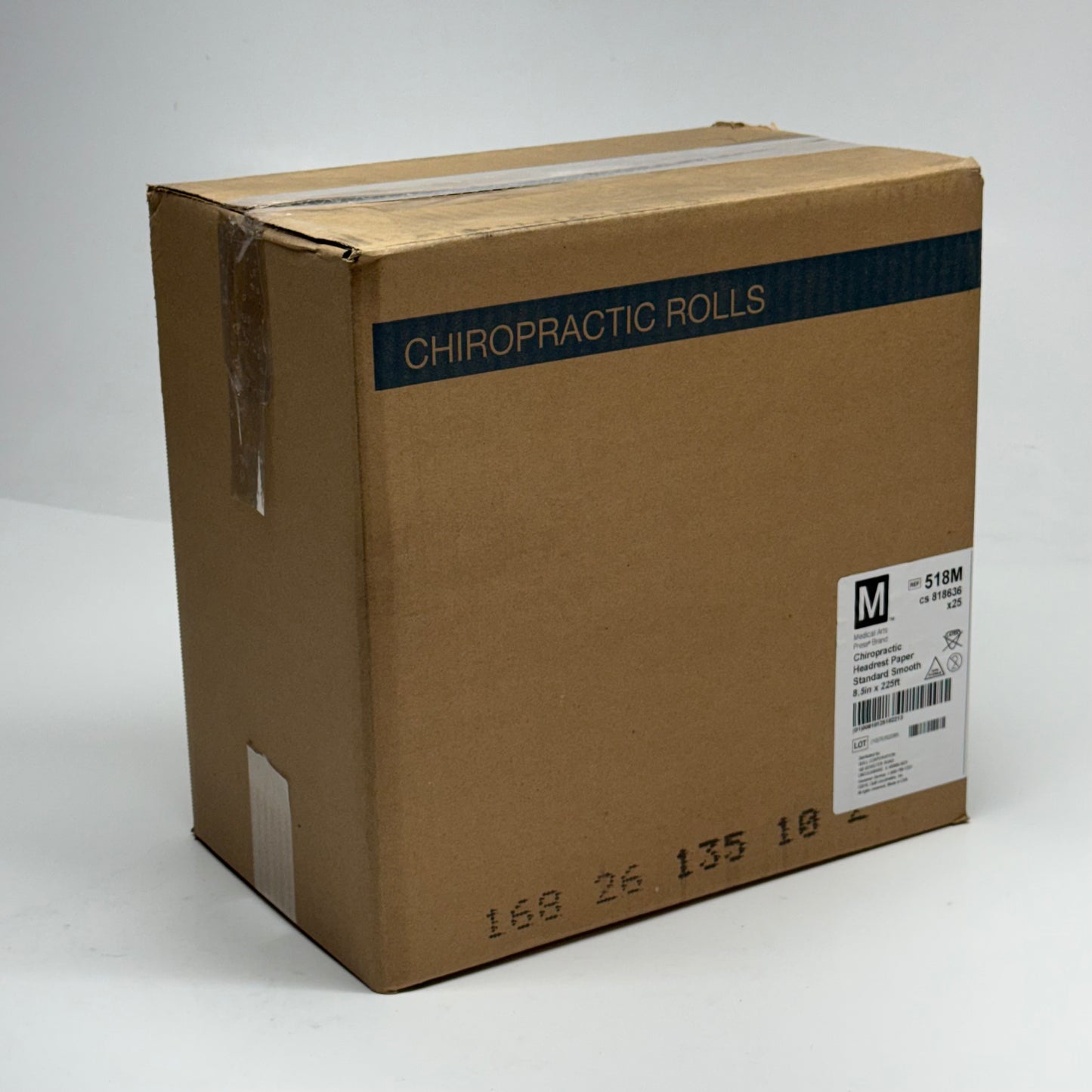 MEDICAL ARTS (25 PACK) Chiropractic Headrest Paper Standard Smooth Sz 8.5" x 225' 518M
