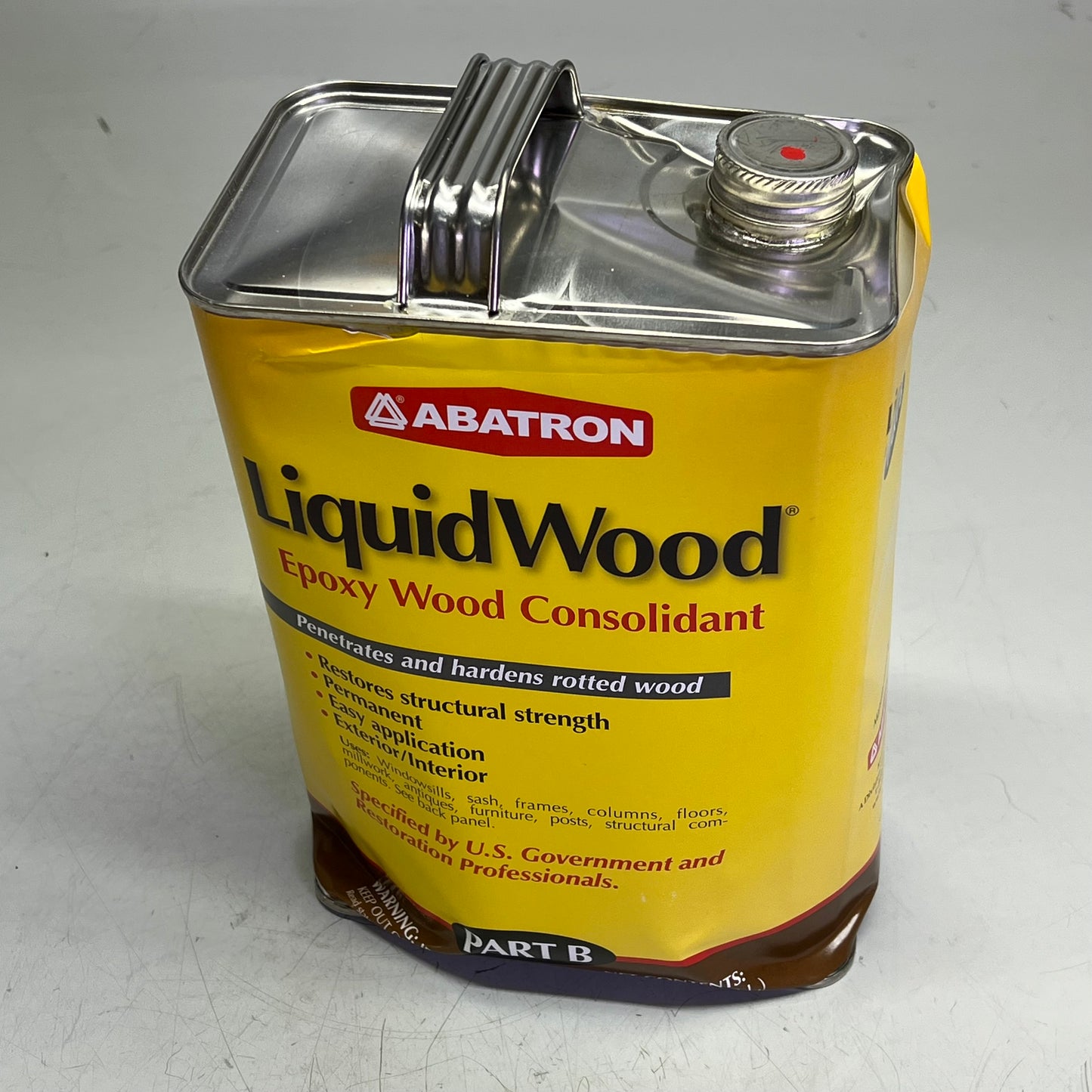 ABATRON Liquid Wood Epoxy Wood Consolidate Kit Part A & Part B 1 Gal (Dented)