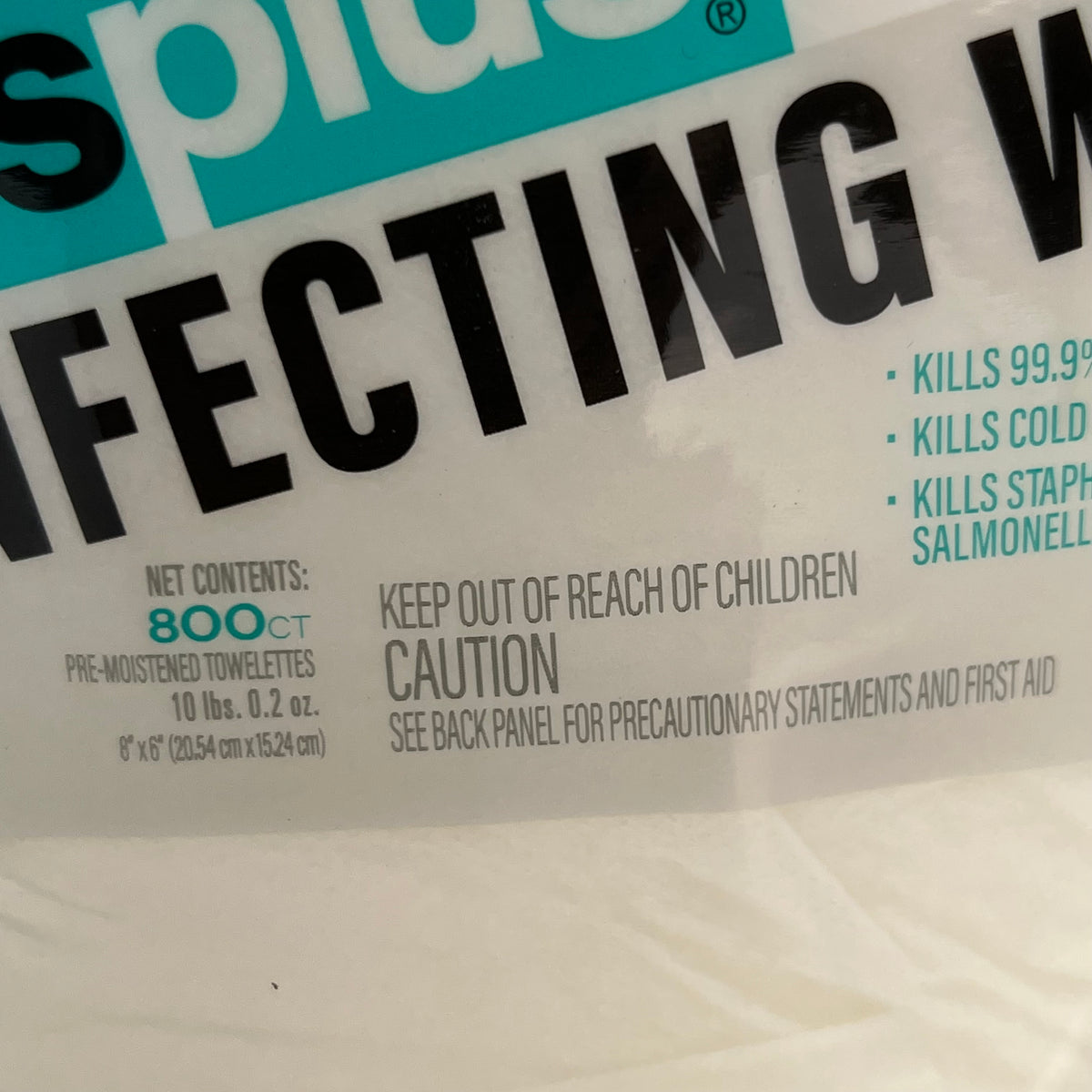CARLISLE (4 PACK - 3200 Total) Disinfecting Surface Wipes Refill Bag Sz 8" x 6" White 37301