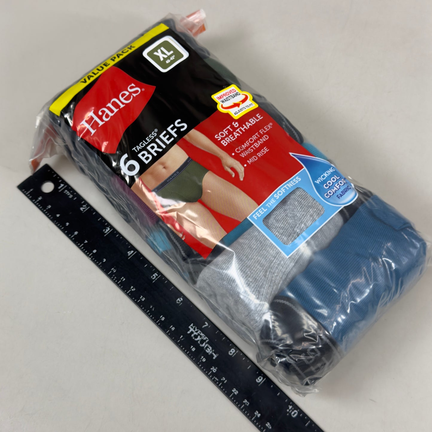 HANES (6 PACK!) Men's Cool Comfort Briefs Sz XL 40-42" Blue/Purple/Green 782WB6