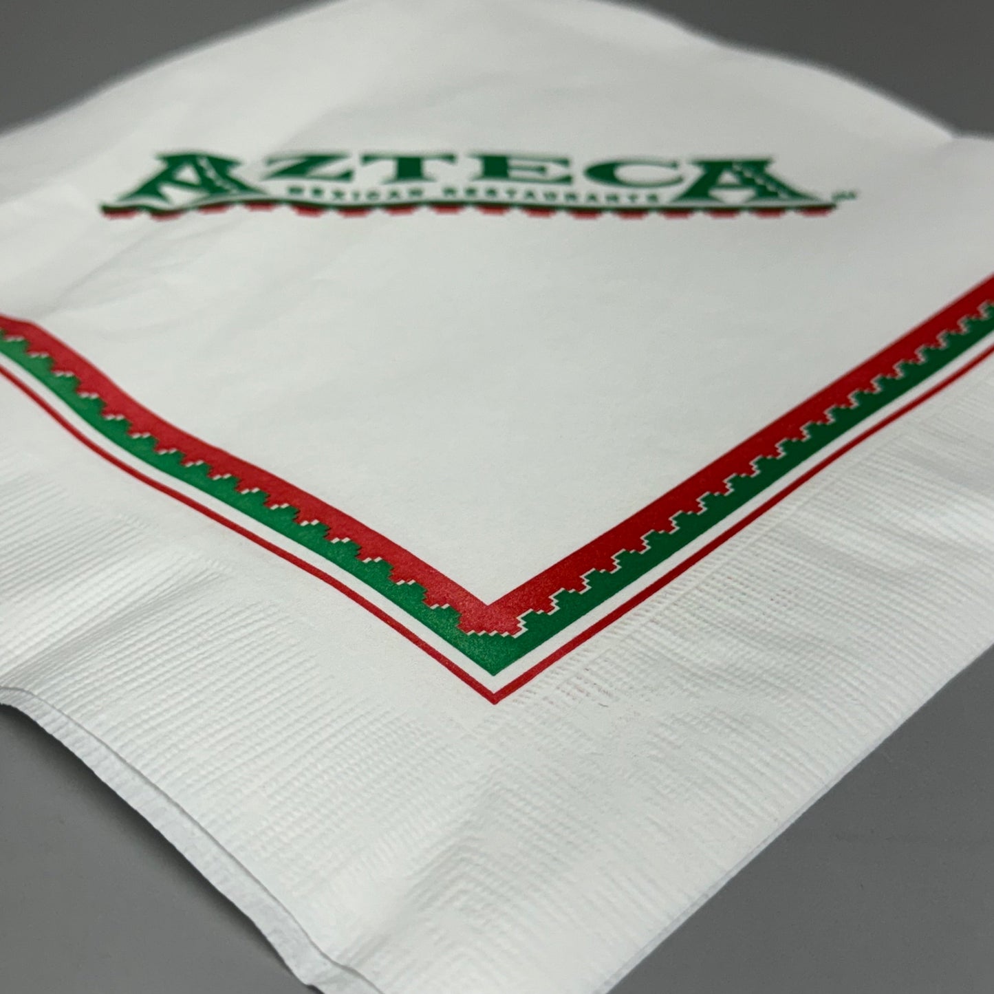 ZA@ PATERSON RED & GREEN 2000PK! Napkins 3Ply White ADV. AZTECA NC03449 E