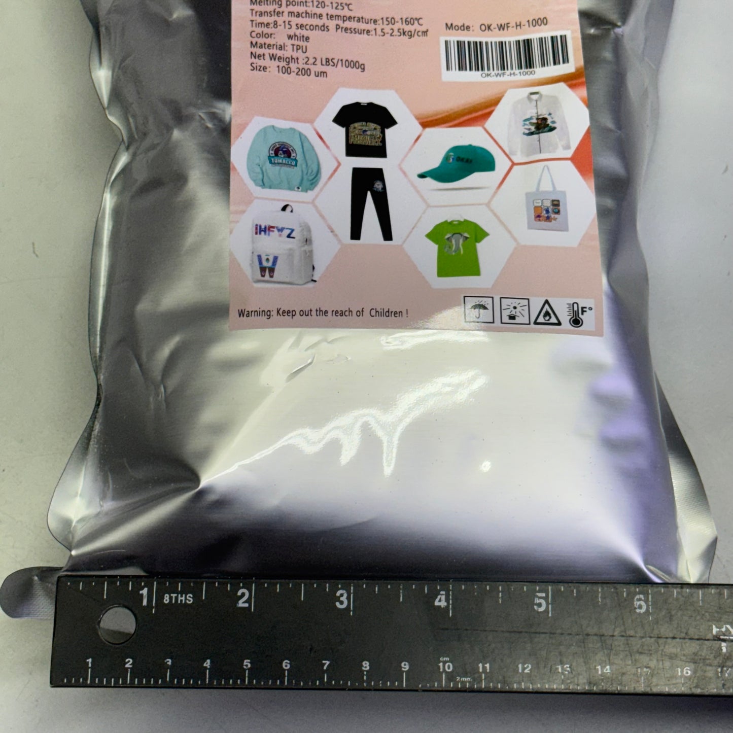 OKAI Transfer Powder For DTF Printing 2.2Lbs White OK-WF-H-1000