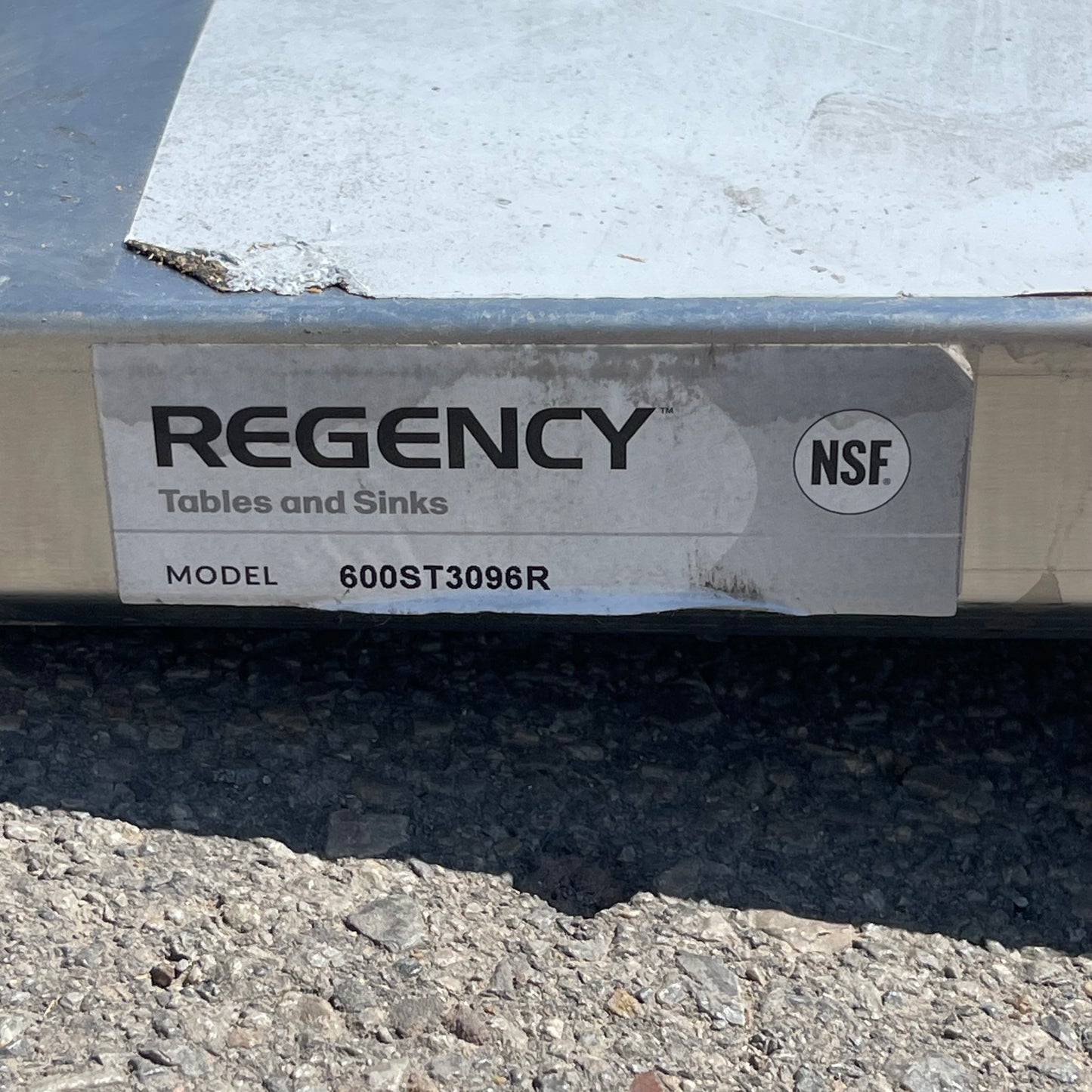 Z@ REGENCY Work Table w/ Right Sink Stainless Steel 600ST3096R (AS-IS, Some Extra Parts)