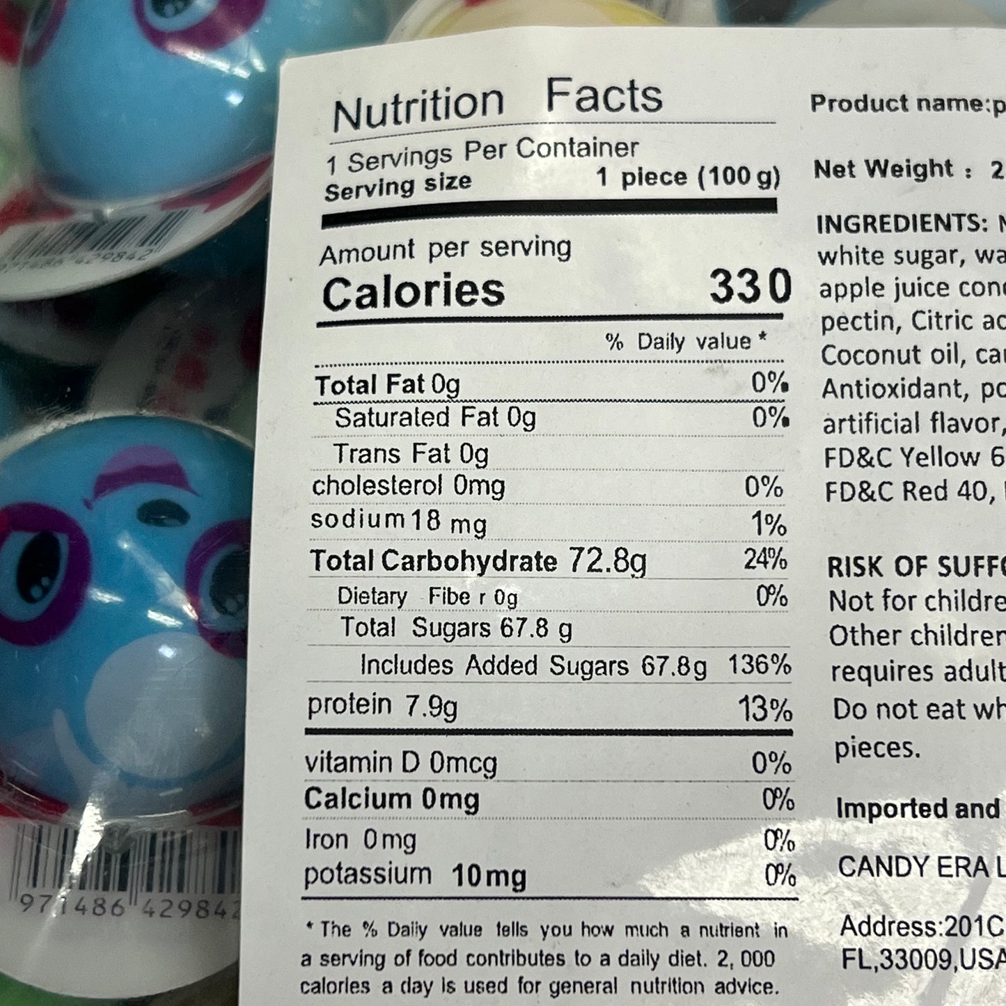 DEER DADA (5 LBS BAG) Marmalade Fruit Panda Gummy Individually Packaged BB 05/26