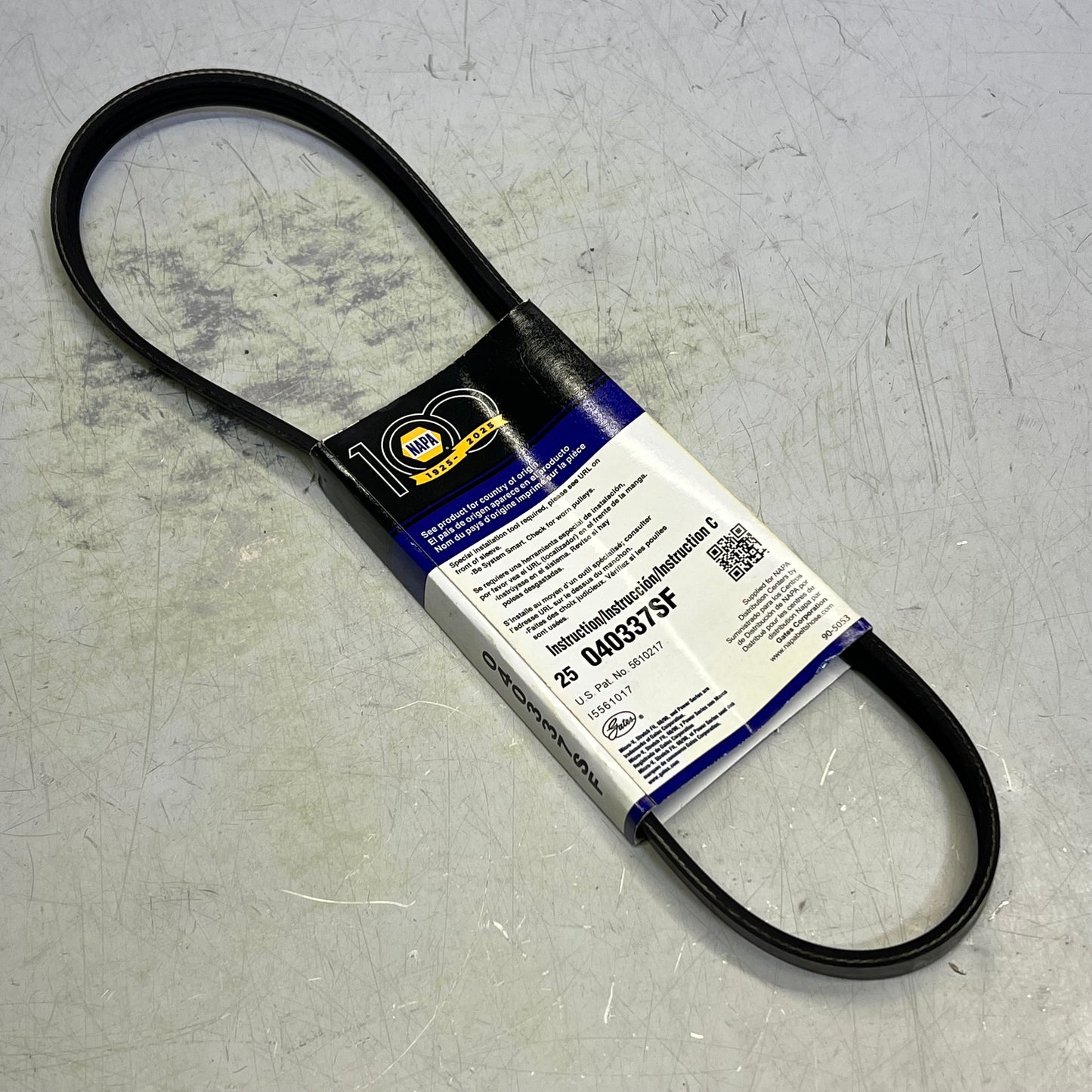 NAPA Micro-V Belt For Cadillac & Chevrolet  K04 9/16"x34 3/8" - 3mm 5040337SF