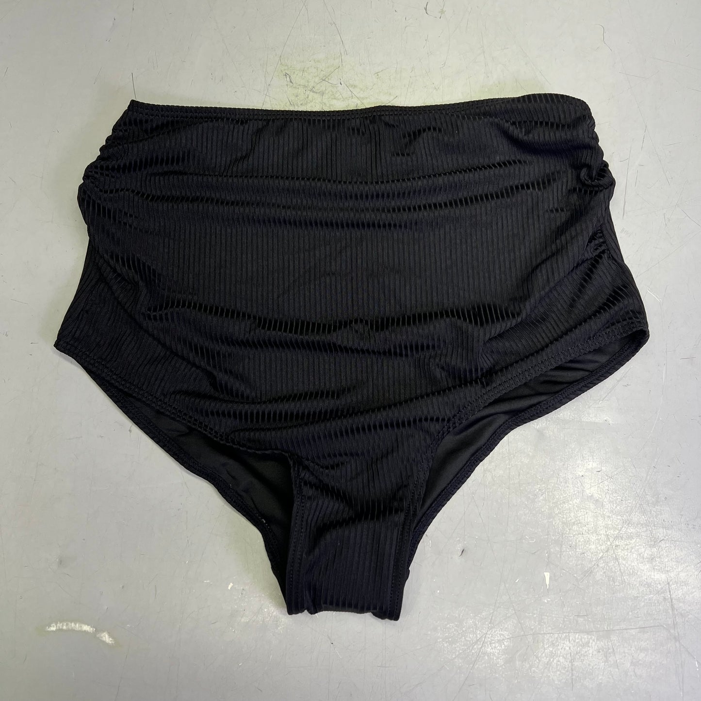 CHARMO V Neck Wide Strap Ribbed Pregnancy Bikini Swimsuit Women's Sz M Black