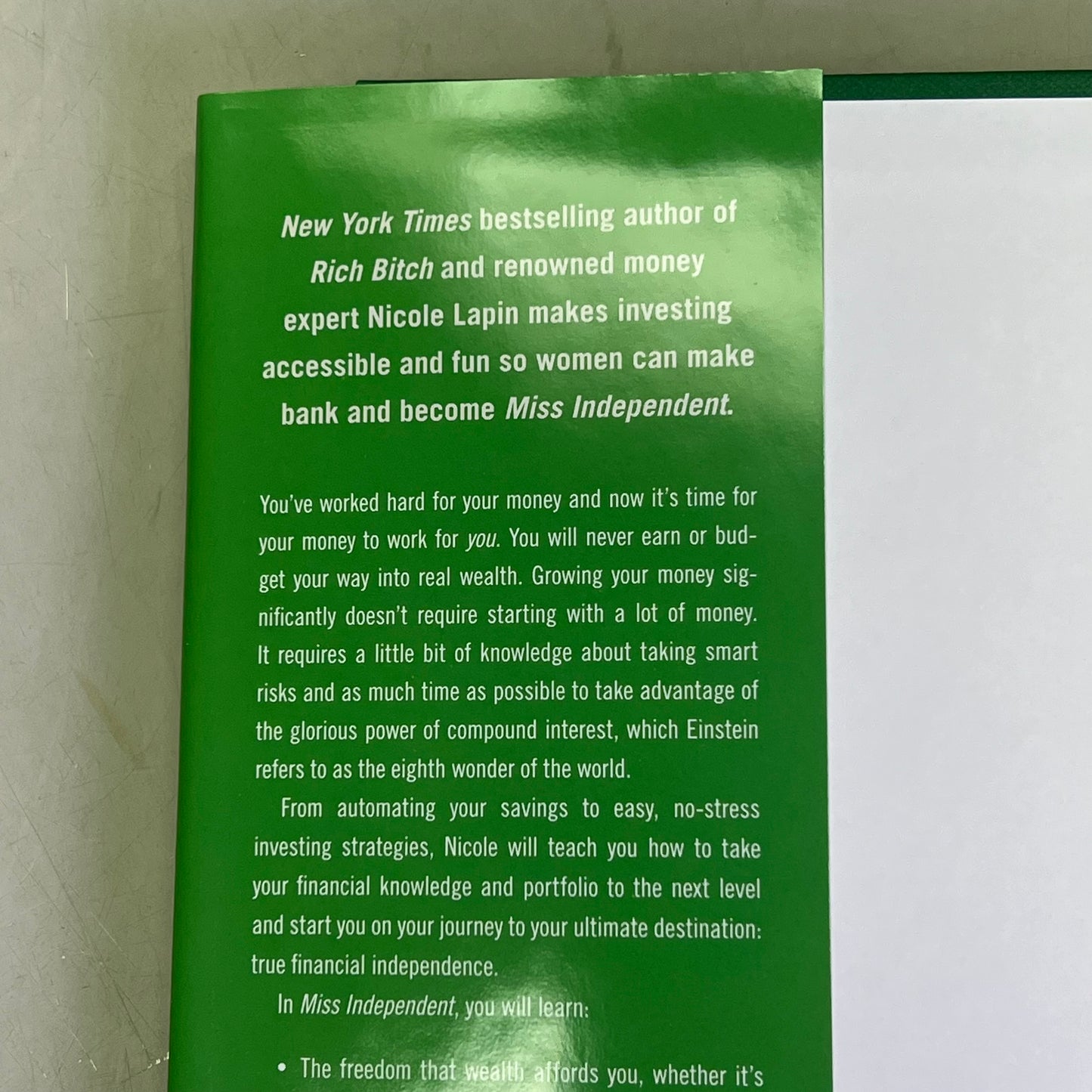 MISS INDEPENDENT A Simple 12-Step Plan For Success By Nicole Lapin Hardback Book