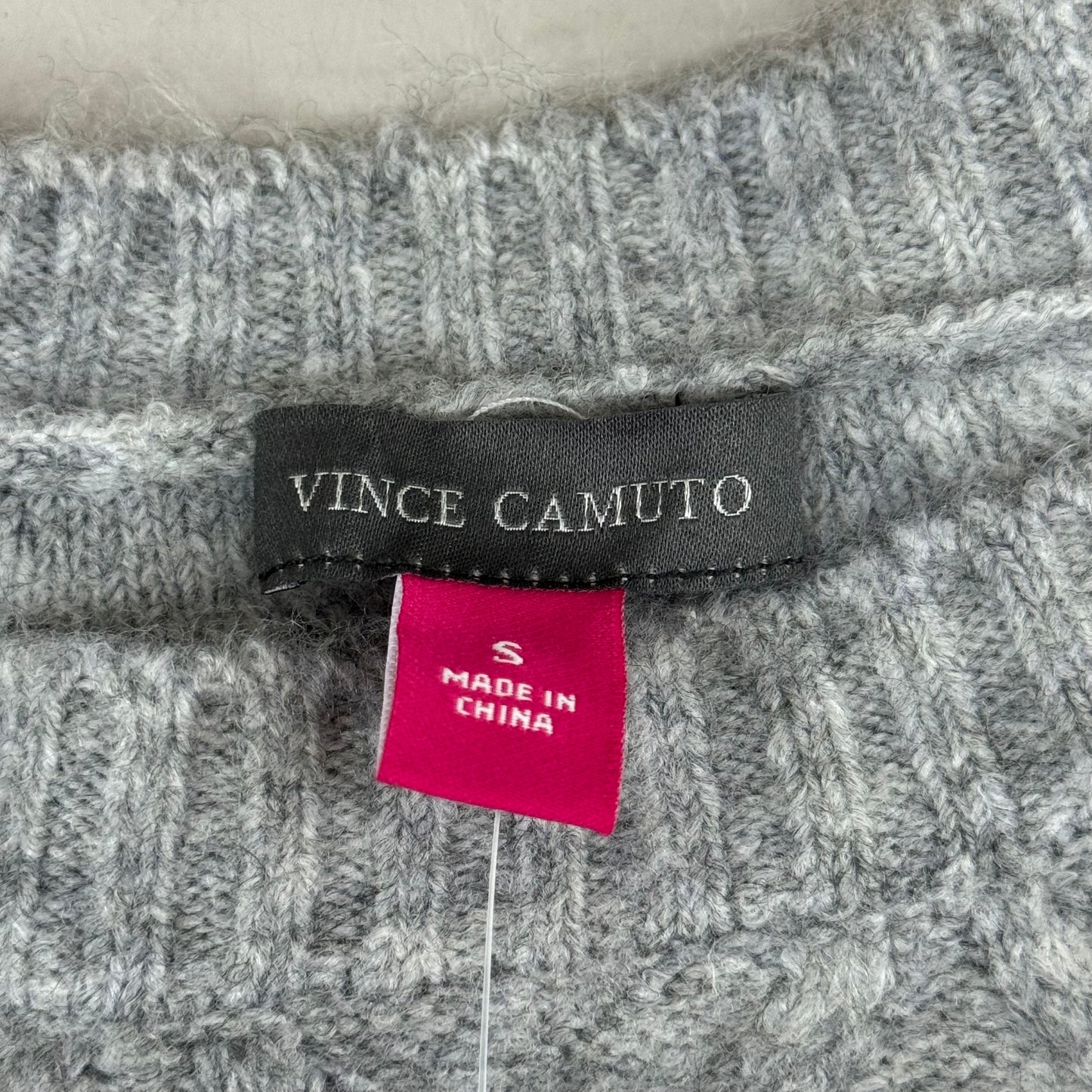 VINCE CAMUTO Cable Knit Sweater Women's Sz-S Light Heather Grey SC2895