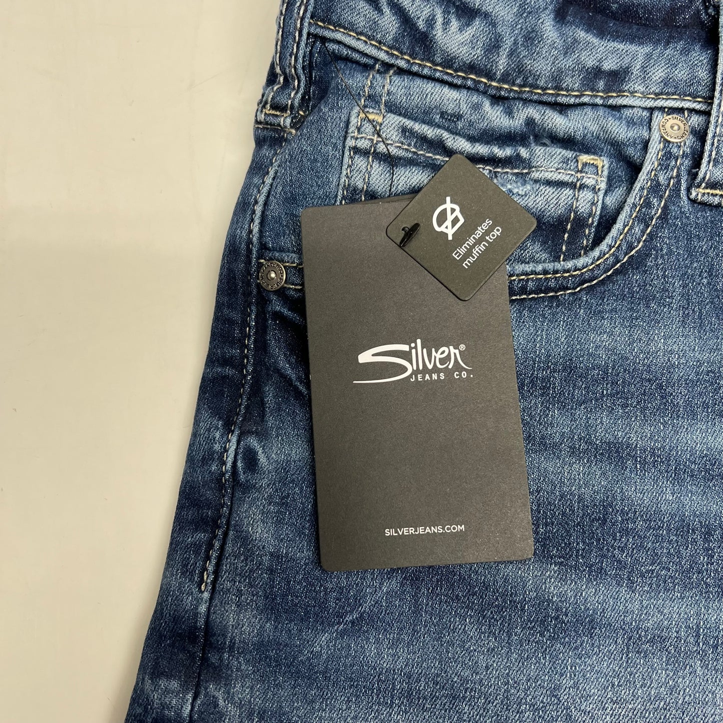 SILVER JEANS CO Boyfriend Mid Rise Short Women's Sz 12W/6 Indigo W53608EAF242