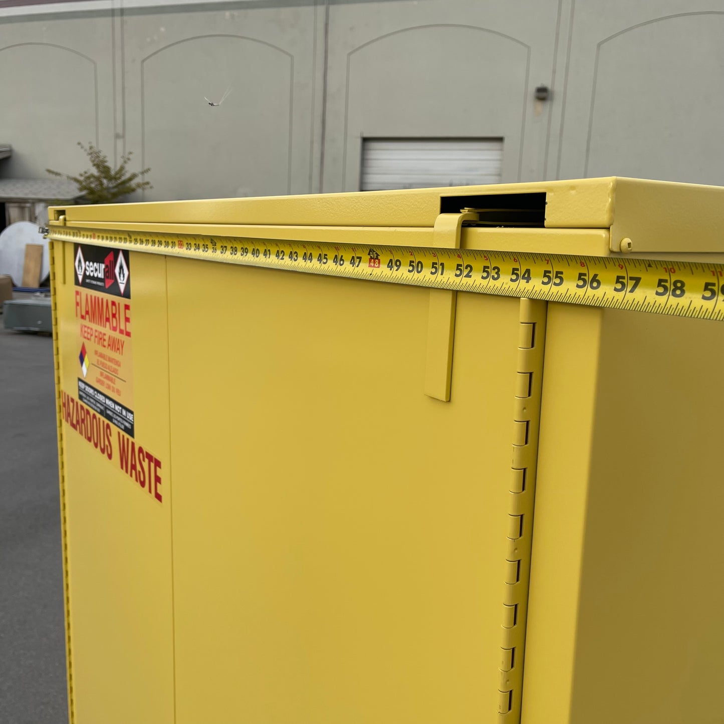 SECURALL Hazardous Waste Storage Cabinet 120 Gal 67”x56”x31” Yellow W3080 (B)