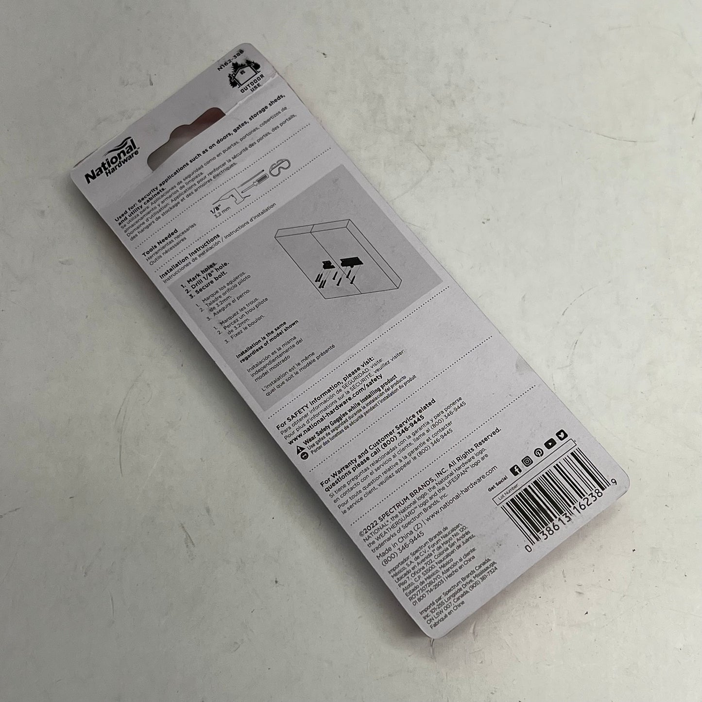 NATIONAL HARDWARE (3 PACK) Barrel Bolt 6" Zinc Plated Silver N162-388