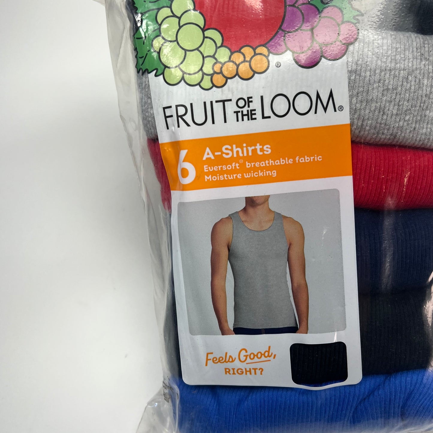 ZA@ FRUIT OF THE LOOM (6 PACK) Tank Top Undershirt Soft Ribbed A-shirts Men's Sz XL Assorted Colors 6P2601C