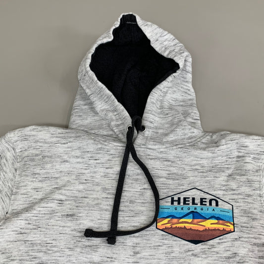 LONEROCK Helen Georgia Tie Hoodie Sz Small White/Grey