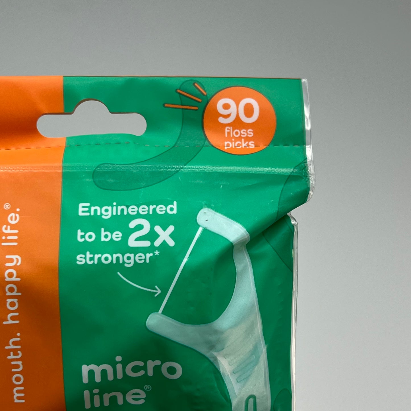 ZA@ PLACKERS (3 PACK,90 EACH) Intense Mint Micro Line Floss Picks  2X Stronger Green
