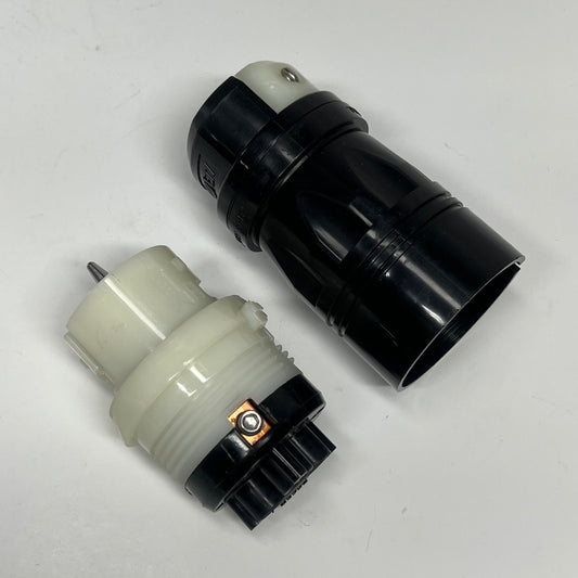 LEVITON Locking Connector Industrial Grade 50 AMP 250 Volt Black/White CS8364C