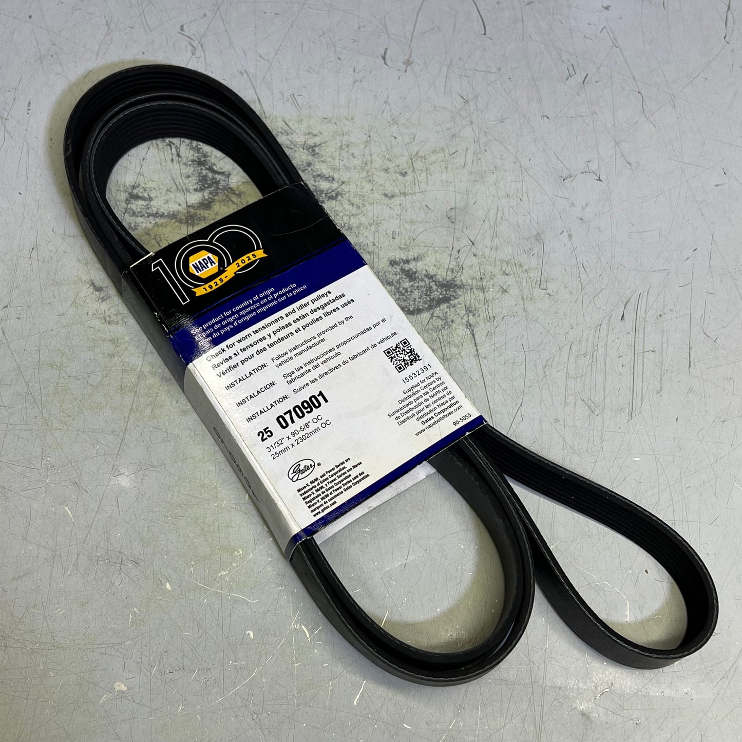 NAPA Power Series Automotive V-Ribbed Belt For Jeep & Toyota Black 25070901