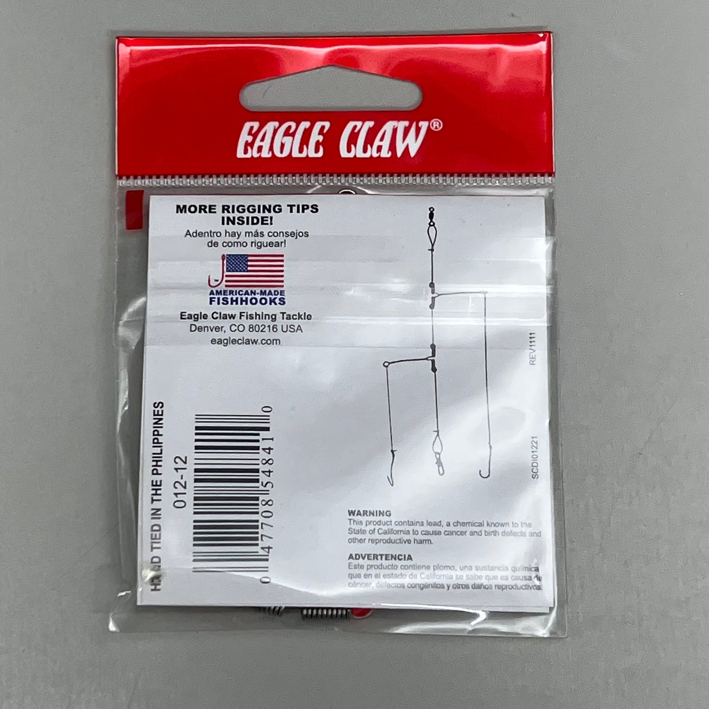 EAGLE CLAW (5 PACK) Salmon, Egg & Cheese Rig Fish Hook Gold/Pink #12 1pc 012-12