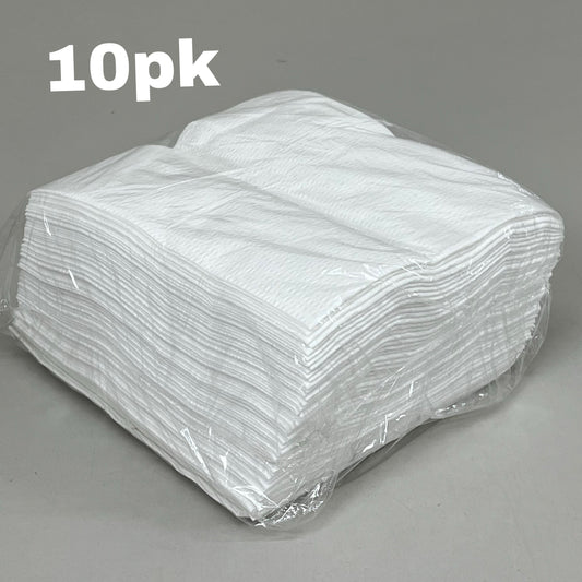 ADENNA(10 PACK, 50 NAPKINS EACH) Spun-lace 1/4 Fold Napkins 6"x6" WHT N-GA115QPW