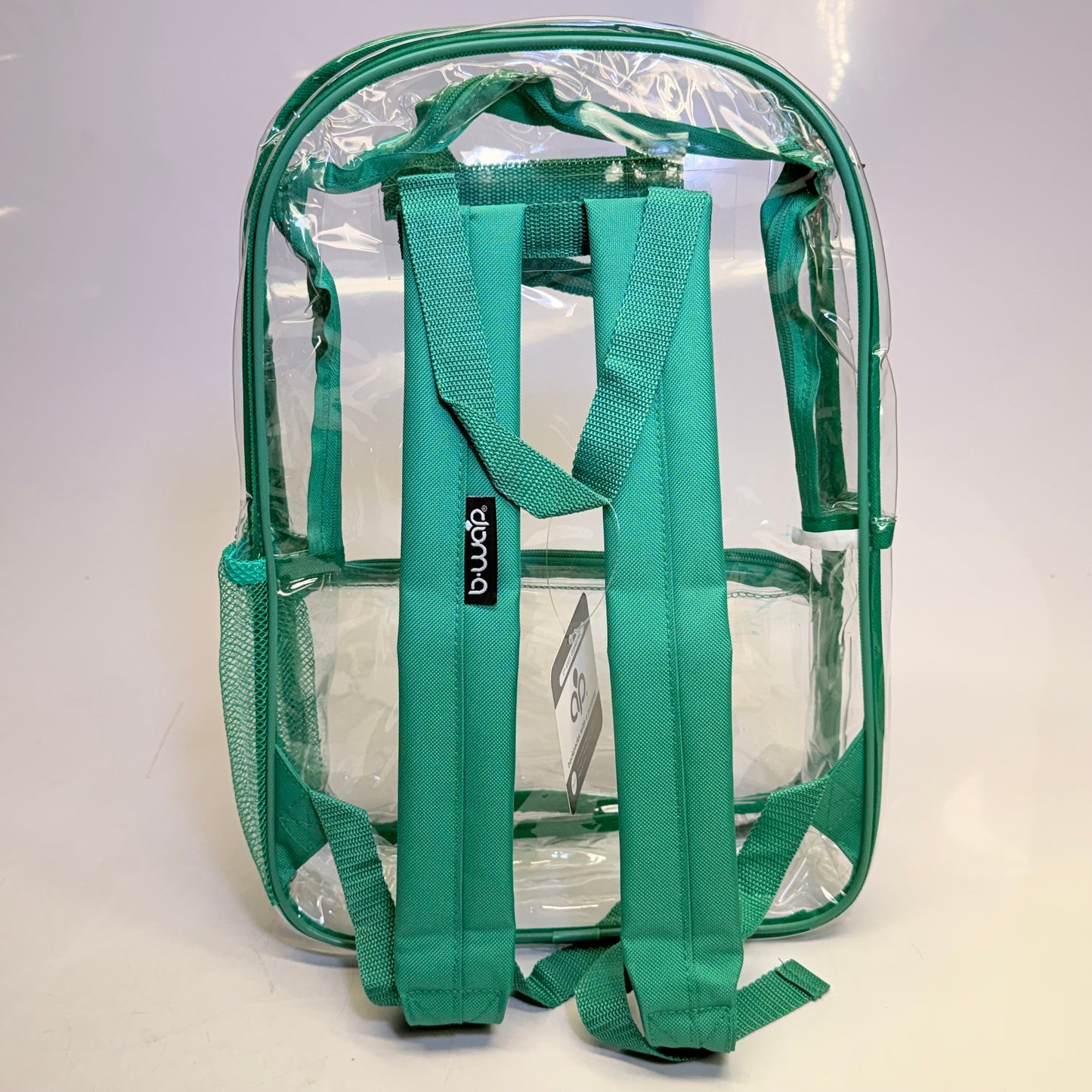 BWAP 17" Clear Plastic Backpack 17" x 12" x 6" Color Teal BP1643