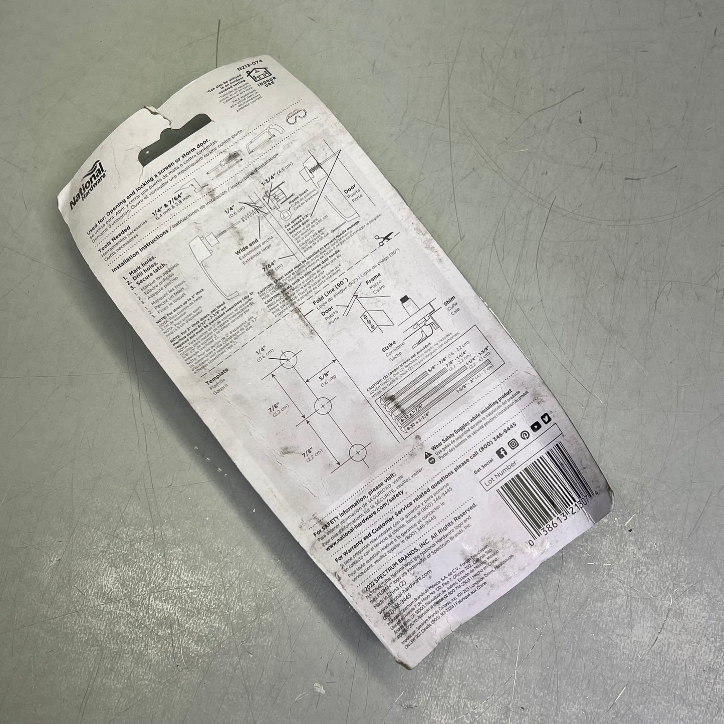 NATIONAL HARDWARE Zinc Pushbutton Latch For 5/8 to 2" Thick door White N213-074