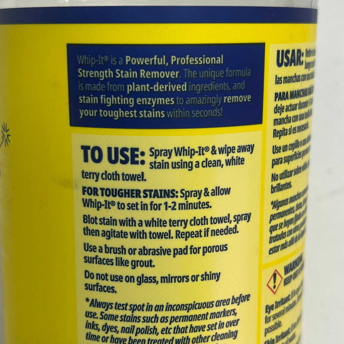 ZA@ WHIP-IT (3 PACK) Pro Strength Professional Plant Derived Stain Remover & Cleaner 32 fl oz (As-Is) Distressed Bottles