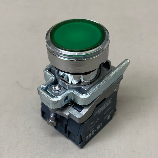 SCHNEIDER ELECTRIC Illuminated Push Metal Universal LED Button 22MM Green XB4BW33G5